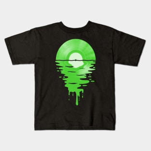 Cool Music Vinyl Record Retro Green Kids T-Shirt